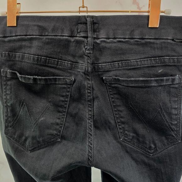 Mother Jeans Womens 26 Black Skinny Looker Ankle Fray Guilty As Sin High Rise - Picture 6 of 15